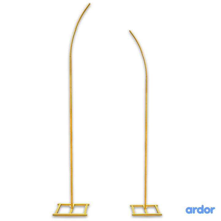Gold Metal Wedding Arch Backdrop Stand, Set of 2 Curved Top Wedding Arch Frames, Balloon Flower Frame Backdrop Stand for Wedding Ceremony Birthday Photo Background Party Supplies Decorations