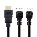 90 Degree Micro HDMI To HDMI-compatible UP/Left/Right Angle Micro HDMI Cable For Digital Camera Sony A6400 GH4 Tablet 50cm/150cm. 