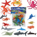 34 Pcs - Ocean Figure Mini Sea Creatures Fish Animal Water Toy For Kids Boys Girls Toys Set - Water Character Wild Animal Kingdom Rubber Animals Action Figure World Jungle Zoo - Big Large Size Animal Fun Playing Prank Play Toy. 