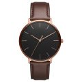 Classic Rose Gold Slim Watch - Brown Top-Grain Italian Leather Strap – Brathwait. 