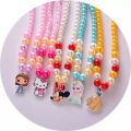 2pcs/set Candy Beads Resin Plastic Kids Jewelry Set For Children Flower Pendants Cute Necklace Bracelet Ring Earrings Baby Jewelry. 