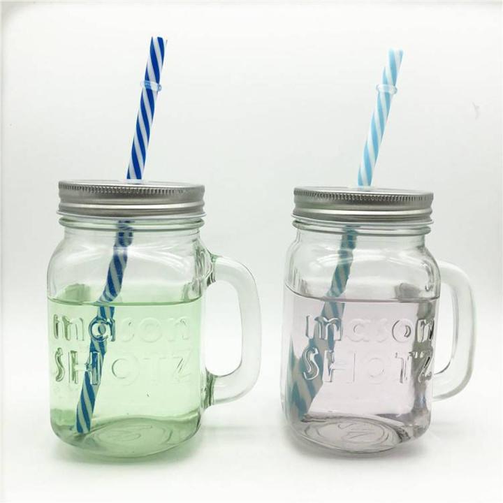 Glass Juice Jar with Straw