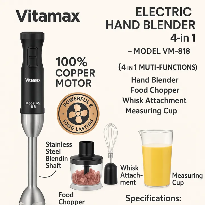 Vitamax%204%20in%201%20Hand%20Blender%20Machine%201000W%20Powerful%20Motor%2012-Speed%20Immersion%20Blender%20with%20Egg%20Beater%20Milk%20Frother,%20Chopper%20juicermachine%20100%25%20Copper%20Motor%20%7C%204%20Blades%20%7C%20Chopper%20+%20Whisk%20+%20Measuring%20Cup%20%7C%20Hand%20Mixer%20for%20Kitchen%20Use%20%E2%80%93%20Model%20VM-818%20-%20Image%204