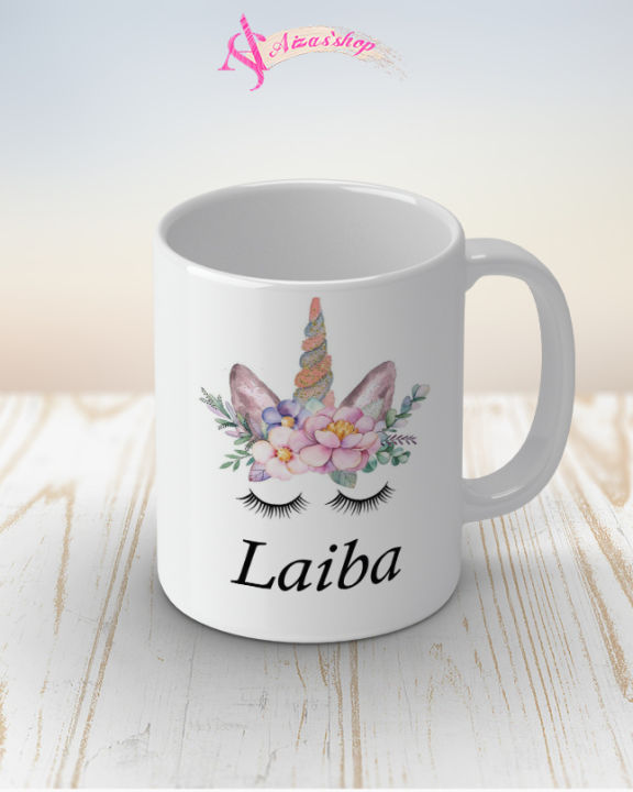 Laiba name unicorn mug