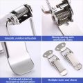 Luggage Accessories Stainless Steel Spring Loaded Latch Silver Durable Toggle Latch Lock Snap Wooden Box. 