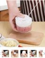 mini chopper manual speedy chopper meat mincing machine vegetable and fruit chopper Powerful Meat Grinder Hand-power Food Chopper Mini Food Garlic Slicer Speedy Chopper Household Mincing Machine Minced Hand Pull Grinder Grill Vegetable Meat Kitchen M. 
