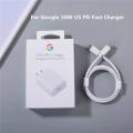 Google Pixel 30watt Adapter With Cable C To C 30watt Pd Adapter Fast Charging For Pixel 8/7/6/5 Pro 7a/6a Rapid Support. 