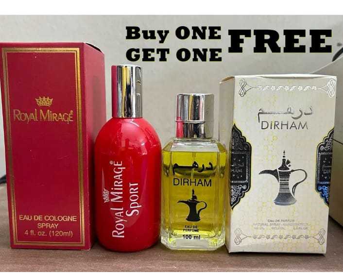 Buy 1 Get 1 Free - Pack of 2 Perfumes - Dirham Perfume 100 ML with Free Royal Perfume - 75 ml