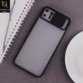 Realme_ C11 Cover - Black - Translucent Matte Shockproof Camera Slide Protection Case. 