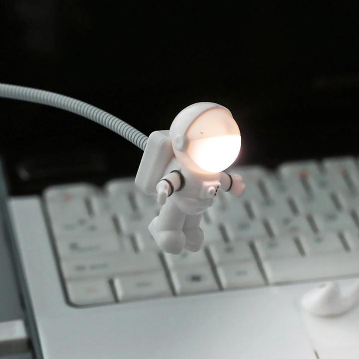 Astronaut Spaceman USB LED Adjustable Night Light For Computer Moon Lamp Desk Light Pure White