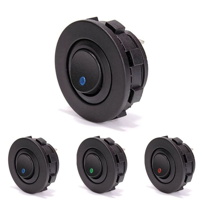 Universal 12V 20A/24V 10A Round Rocker Toggle 3 Pin SPST LED Indicator ...