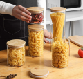 Storage Borosilicate Glass Jar & Container with Air Tight Wooden Lid. 