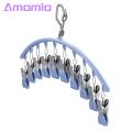 Clothes Hanger with 10 Pegs Space-saving Stainless Steel Sock Hanger with 10 Clips Waterproof Laundry Rack for Southeast Asian Buyers. 