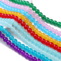 50Pcs Crystal Glass Beads Jelly Solid Colored Imitation Jade Stone Loose Spacer Beads for Jewelry Making. 
