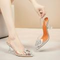 Cinderella Heel Sandals for Women, Peep Toe, 3-inch Heel. 