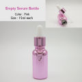1 pcs 15ml Pink dropper empty bottle for use serum or Essential Oils perfume / sent / Attar glass Bottle small 15ml dropper Cosmetic Container with Refillable 15ml bottle. 