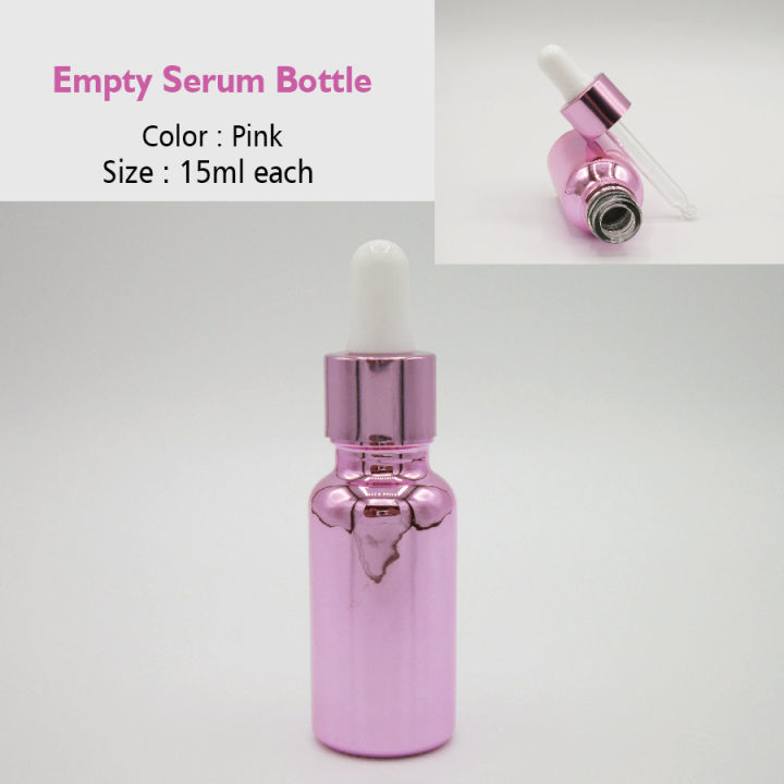 1 pcs 15ml Pink dropper empty bottle for use serum or Essential Oils perfume / sent / Attar glass Bottle small 15ml dropper Cosmetic Container with Refillable 15ml bottle