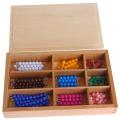 Mathematics 1-9 Bead Bars in Wooden Box imported Montessori Early Preschool Toy. 