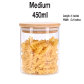 Glass Jar with bamboo Lid AIRTIGHT Canisters glass food storage jar with lids ( 1 piece price  ,  1000ml - 600ML - 450ML - 750 ml  ( check variation )  are perfect to store cookies, candy, flour, beans, spice, cereals etc.1000ml - 600ML - 450ML - 750 ml. 