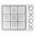 Tic Tac Toe Game Resin Molds Silicone XO Chess Board Epoxy Resin Mold DIY Craft for Kids and Adults. 