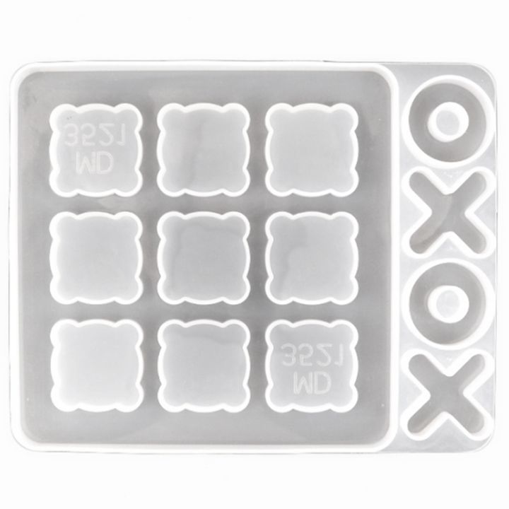 Tic Tac Toe Game Resin Molds Silicone XO Chess Board Epoxy Resin Mold DIY Craft for Kids and Adults