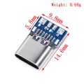 10pcs USB 3.1 Type-C Connector 24 Pins Male / Female Socket Receptacle Adapter to Solder Wire & Cable 24 Pins Support Board. 