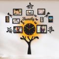 BB Bargain Bazzar Wall Clock 3D Wooden Watch DIY Design Back Light Variation Decoration HOME With Birds Numeral Quartz For Home Decor Living Room And Offices And For Gifts. 
