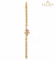 Floral Link Bracelet – Signature Gold Tone Wrist Piece for Women. 