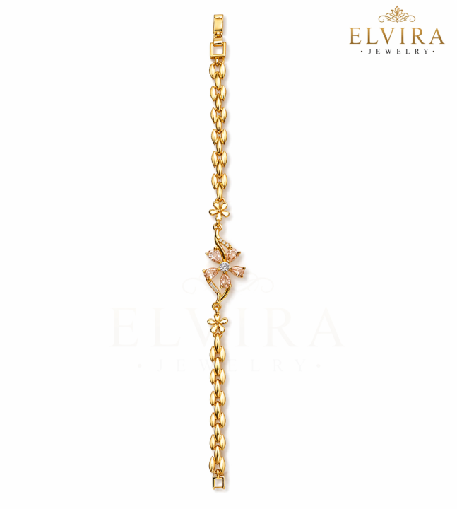 Floral%20Link%20Bracelet%20%E2%80%93%20Signature%20Gold%20Tone%20Wrist%20Piece%20for%20Women%20-%20Image%203
