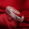 SMGSLIB Mother Fine 925 Sterling Silver Hollow pattern bangles Bracelets for Women adjustable Fashion luxury Jewelry wedding Party lady Gift. 