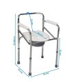 Lifecare Enterprises Adjustable Aluminum  3-in-1 Foldable Height Adjustable Commode Chair | Folding Bedside Commode, Commode Chair for Toilet is Height Adjustable Capacity. 