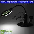 TE-802 2.5x6D/4x12D USB Auxiliary Clip Welding Magnifying Glass 16 LED Hand Soldering Solder Iron Stand Holder Station Magnifier by Electrica. 