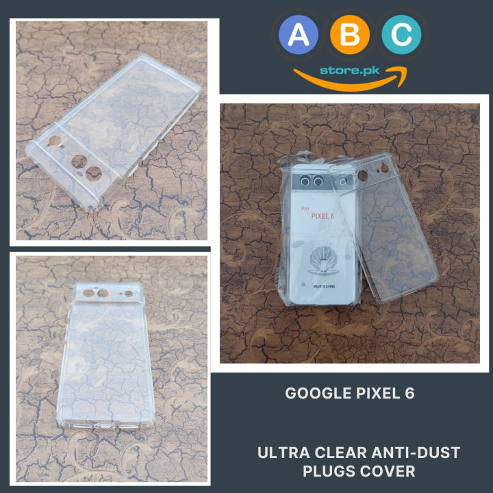 Google Pixel Pixel 6 Case, Soft TPU Ultra-Clear with Dust Plugs (NO Corner Bumpers) Back Cover for Pixel6, googlepixel6