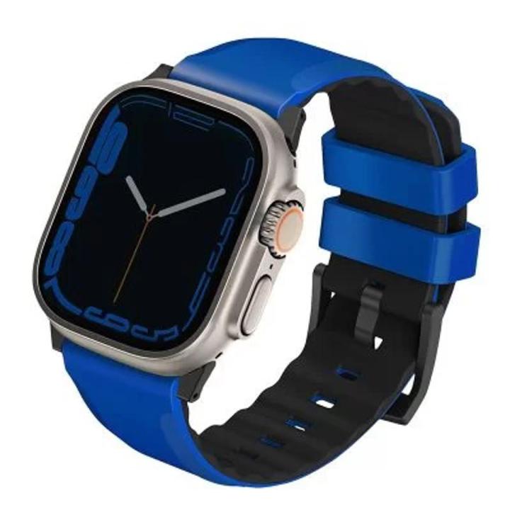 UNIQ Linus Airosoft Silicone Strap for Apple Watch Series 1-8, SE & Watch Ultra 49/45/44/42MM – Racing Blue