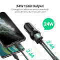 UGREEN Car Charger Adapter 4.8A 12V USB Car Charger, Mini Car Phone Charger Compatible with iPhone, Samsung, Xiaomi, Huawei. 