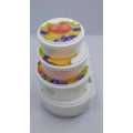 Food Container Bowl Microwave Safe BPA Free Plastic Bowl - 4 Pcs Set Storage Jar, Box, Multipurpose Bowl Fine Quality - Fresh Keeping Bowl Set. 