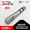 3.5mm to 6.5mm Stereo Headphone Jack to 1/8 to 1/4 Jack Adapter Converter For Soundking CC309-1 - Professional Audio Jack Connector. 
