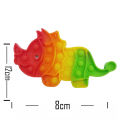 Push Pop Bubble Fidget Spinner Pop It Silicone Toy - 6 inches - Rainbow Rhinoceros. 