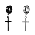 Cross Earrings for Men, European and American Hip-Hop Style, Cool and Unique Design, Non-Pierced Ear Clips, Minimalist Style Men's Earrings. 