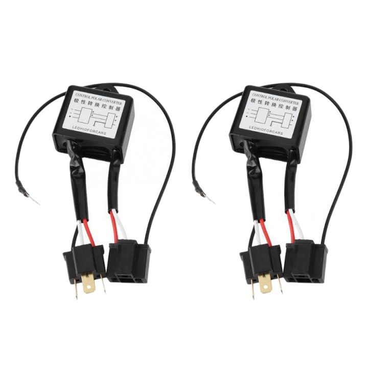XHHDQES LED Headlight Polarity Converter Fault Eliminator Decoder HID H4 Xenon Lamp Positive and Negative Converter-White