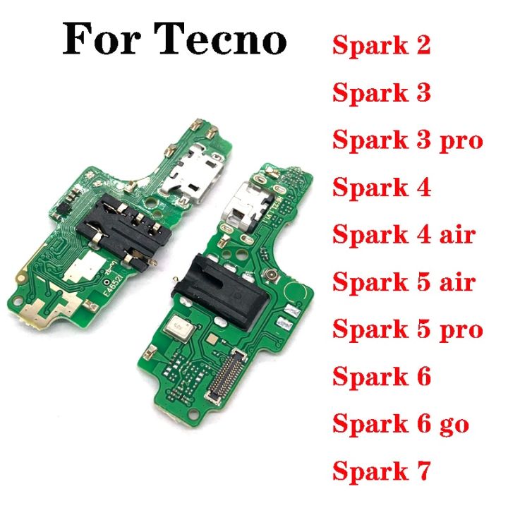 For Tecno Spark 2 3 4 5 6 7 8 8C 8P Go Air Pro KC6 KF6 KE7 USB Charging Port Dock Connector Flex Cable