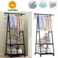 Multi-Function Triangle Coat Rack Removable Bedroom Hanging Clothes Rack with Wheels Floor Standing Coat Rack Clothes Hanger. 