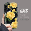 BILI for Samsung A52 4G 5G A52S 5G Back Cover Yellow Rose Pattern Cream Texture Wavy Soft Silicone Mobile Phone Covers. 