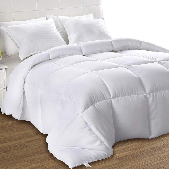 Utopia - Comforter King Queen Twin White All Season Plush Siliconized Fiberfill Duvet Insert Box Stitched
