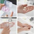 Disposable Soap Paper Cute Mini Hand Soap Flower-Shaped Paper Soap With Box Hand Soap Paper Portable Student Petal Soap Flakes Random Colours. 