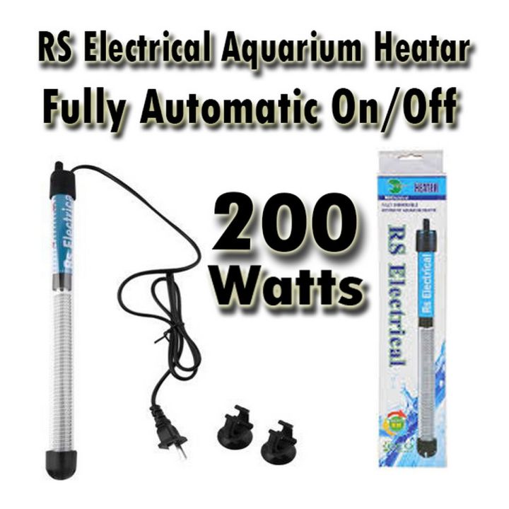 RS Electrical 200W Aquarium Submersible Immersion High Glass With Auto On/Off Thermostat Heater Best Heater For Fish Aquarium And Planted Tank