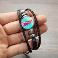 New Freddie Mercury Leather Bracelet Braided Beaded Bracelets Bangle Glass Cabochon Hot Band Queen Lead Singer Photo Multilayer. 