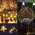 Led Star Fairy lights Battery Operated 1 String 20 Stars Each Star Size 1 Inches Warm White. 