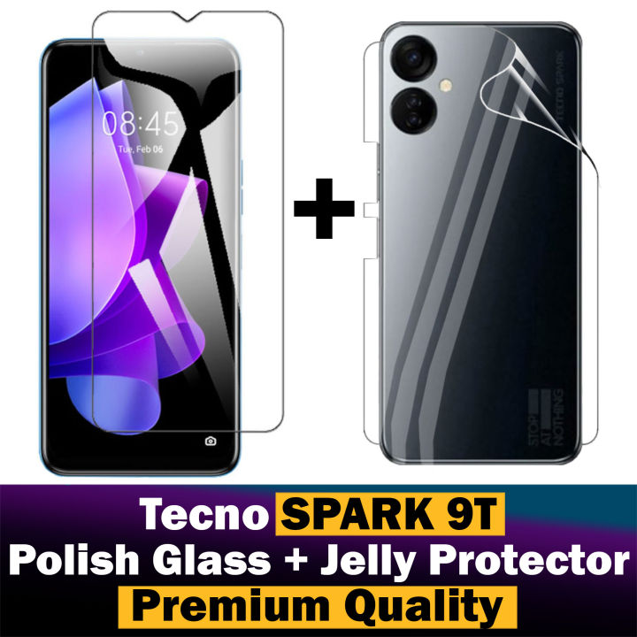 Tecno Spark 9T Glass Protector Polish Screen Tempered + Back Protector Transparent Hydrogel Soft Film jell Protection For Tecno Spark 9T - Ebay