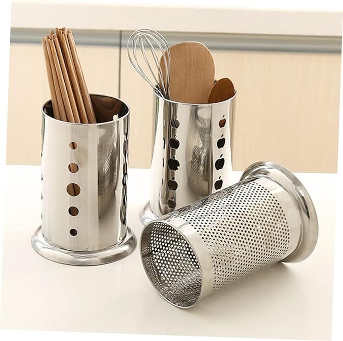 Kitchen Utensil Holder 304 Stainless Steel Cutlery Holder Drainer for ...